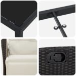 vidaXL Set 7 kusov záhradného jedálenského nábytku čierny poly ratan – Obrázok 9