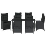 vidaXL 7-dielny záhradný jedálenský set čierny poly ratan – Obrázok 7