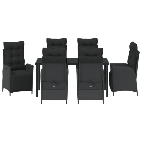vidaXL 7-dielny záhradný jedálenský set čierny poly ratan – Obrázok 7