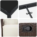 vidaXL 5-dielna záhradná jedálenská súprava - Hnedý poly ratan – Obrázok 9