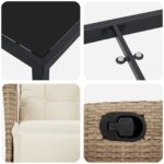 vidaXL 5-dielny záhradný jedálenský set béžový poly ratan – Obrázok 9