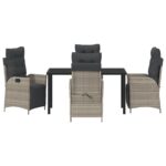 vidaXL 5-dielna jedálenská súprava v svetlosivej farbe – Obrázok 7