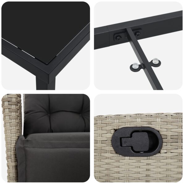 vidaXL 5-dielna jedálenská súprava v svetlosivej farbe – Obrázok 9