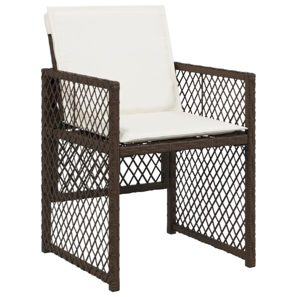 3380631_6.jpg vidaXL 5-dielna sada záhradného jedálenského setu s vankúšmi Hnedá Poly Rattan, vidaXL Záhradný stôl Čierny 160x80x73 cm Temperované sklo – Obrázok 6