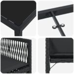 vidaXL 5-dielny záhradný jedálenský set s vankúšmi čierny polyratan – Obrázok 9