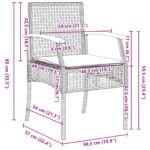 vidaXL 7-dielna sada záhradného jedálenského setu s vankúšmi Sivý Polyratan – Obrázok 10