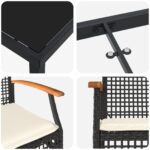 vidaXL 7-dielna sada záhradného jedálenského setu s vankúšmi Sivý Polyratan – Obrázok 9