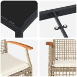 vidaXL 5-dielna záhradná jedálenská sada s vankúšmi Béžový Poly ratan – Obrázok 9