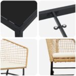 vidaXL 5-dielna súprava záhradného jedálenského nábytku so vankúšmi Hnedá Polyratan – Obrázok 9