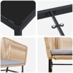 vidaXL 7-dielny záhradný jedálenský set s poduškami Hnedý Polyratan – Obrázok 9