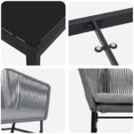 vidaXL Sada 3 Šedá PE ratan 4-miestny UV-odolné materiály – Obrázok 9