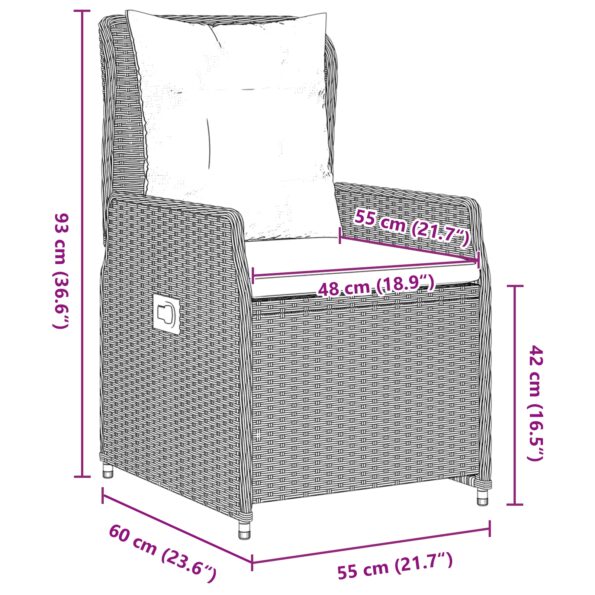 vidaXL 5-dielny záhradný jedálenský set svetlosivý poly ratan, vidaXL záhradný stôl čierny 160x80x73 cm tvrdené sklo – Obrázok 10