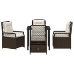 vidaXL 5-dielna Záhradná Sada z Hnedého Polyratanu – Obrázok 7