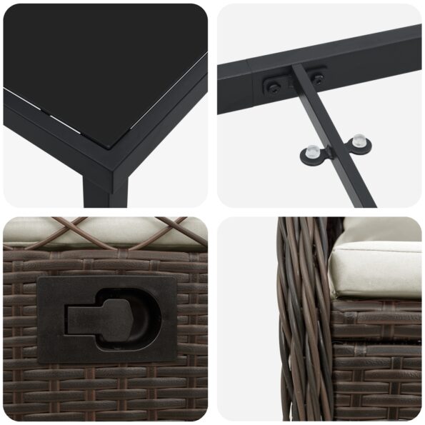 vidaXL 5-dielna Záhradná Sada z Hnedého Polyratanu – Obrázok 9