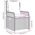 vidaXL 5-dielna záhradná jedálenská súprava šedý poly ratan – Obrázok 10
