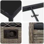 vidaXL 5-dielna záhradná jedálenská súprava šedý poly ratan – Obrázok 9