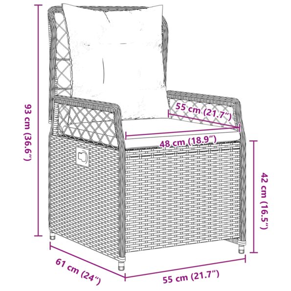 vidaXL 7-dielna sada záhradného jedálenského nábytku šedý polyratan – Obrázok 10