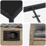 vidaXL 5-dielny záhradný jedálenský set Béžový Poly ratan – Obrázok 9
