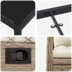 vidaXL 5-dielna záhradná jedálenská súprava v béžovom poly ratane – Obrázok 9