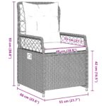 vidaXL 5-dielny záhradný jedálenský set, svetlosivý poly ratan – Obrázok 10