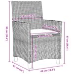 vidaXL 3 Dielny Záhradný Jedálenský Set s Vankúšmi Béžový Poly Ratan – Obrázok 10