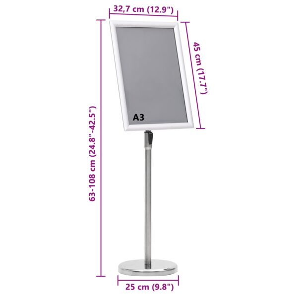 vidaXL A3 Stojany na plagáty 2 ks Strieborný Hliníkový Zliatina – Obrázok 11