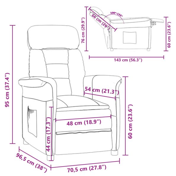vidaXL Recliner Čierna – Obrázok 6