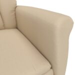 vidaXL Masážne kreslo Krémová 96.5 x 70.5 x 95 cm Mikrovlákno – Obrázok 5