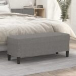 vidaXL Lavička tmavosivá 100x35x41 cm látka