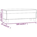 vidaXL Lavička tmavosivá 100x35x41 cm látka – Obrázok 7