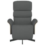 vidaXL Sklápacie kreslo s podnožkou tmavosivé látkové – Obrázok 3