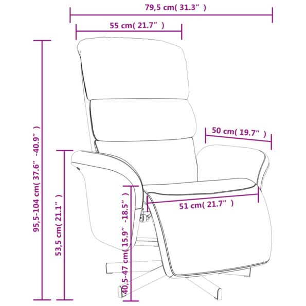 vidaXL Sklápacie kreslo s podnožkou svetložlté látkové – Obrázok 9