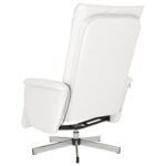 vidaXL Masážne sklápacie kreslo s podnožkou biele umelá koža – Obrázok 5