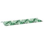 vidaXL Podložka na lavičku List Vzor s listami 150 x 50 x 3 cm – Obrázok 2