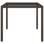 vidaXL záhradný jedálenský stôl hnedý 90x90x75 cm polyratan – Obrázok 4