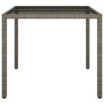 vidaXL Záhradný jedálenský stôl Sivý 90x90x75 cm Polyratan – Obrázok 4
