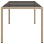 vidaXL Záhradný jedálenský stôl Béžový 190x90x75 cm Poly Ratan – Obrázok 4