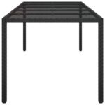 vidaXL Záhradný jedálenský stôl čierny 250x100x75 cm polyratan – Obrázok 4