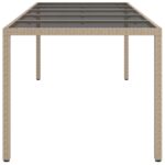 vidaXL Záhradný jedací stôl Béžový 250x100x75 cm Poly ratan – Obrázok 4