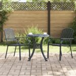 vidaXL Záhradná stolička 2 pcs Antracit 56 x 65 x 89 cm Oceľ