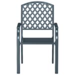 vidaXL Záhradná stolička 2 pcs Antracit 56 x 65 x 89 cm Oceľ – Obrázok 5