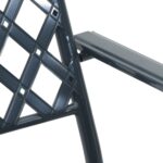 vidaXL Záhradná stolička 2 pcs Antracit 56 x 65 x 89 cm Oceľ – Obrázok 8