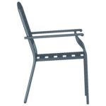 vidaXL Záhradná stolička 4 pcs Antracit 56 x 65 x 89 cm Oceľ – Obrázok 6