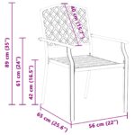 vidaXL Záhradná stolička 4 pcs Antracit 56 x 65 x 89 cm Oceľ – Obrázok 9