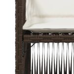 vidaXL Záhradné stoličky s podložkami 4 ks, hnedé, polyratan – Obrázok 9