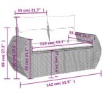 vidaXL Záhradná pohovka s vankúšmi 2-miestna hnedá polyratan – Obrázok 9