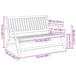 vidaXL Záhradná lavička 122,5x77x74 cm z masívu akácie – Obrázok 10