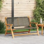 vidaXL Záhradná lavička Šedá 122x76x73,5 cm Masívne drevo akácie