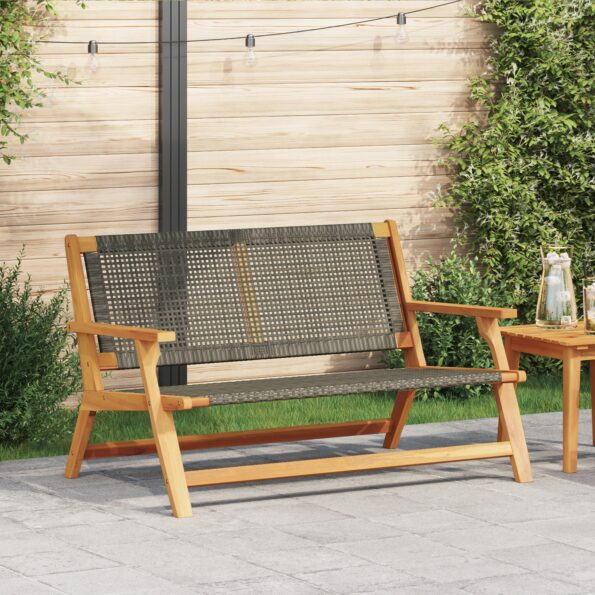 367820_1.jpg vidaXL Záhradná lavička Šedá 122x76x73,5 cm Masívne drevo akácie – Obrázok 1