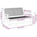 vidaXL Záhradná lavička Šedá 122x76x73,5 cm Masívne drevo akácie – Obrázok 10